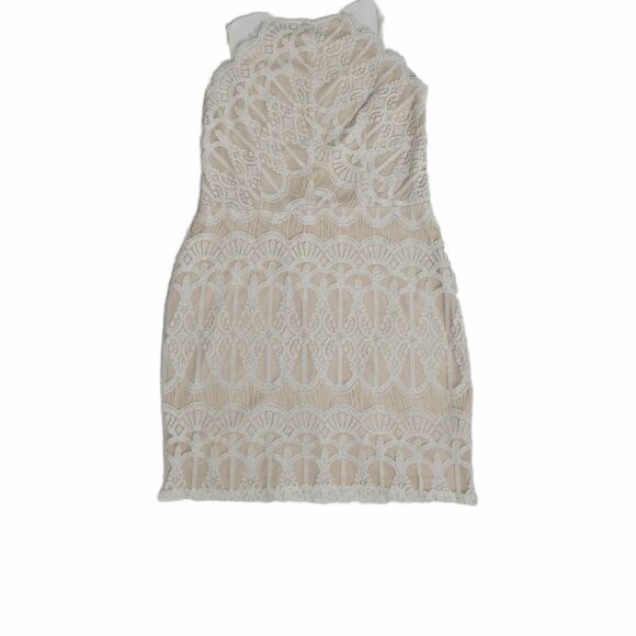 MISSGUIDED white lace strappy bodycon backless dress 12 - Picture 3 of 12